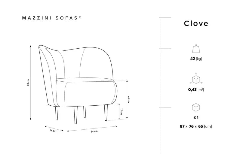 "Clove" krullend - Fauteuil